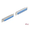 שקע D-Sub 37 pin בחיבור הלחמה סט 4 יח' בצבע אפור DELOCK | 66715