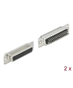 שקע D-Sub HD 44 pin בחיבור הלחמה סט 2 יח' בצבע אפור DELOCK | 66718