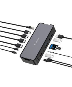תחנת עגינה USB-C Pro Docking Station 15 Ports בצבע אפור Verbatim | 32171