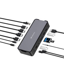 תחנת עגינה USB-C Pro Docking Station 15 Ports בצבע אפור Verbatim | 32171