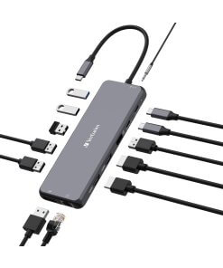 תחנת עגינה USB-C™PRO MULTIPORT HUB 13 Port בצבע אפור Verbatim | 32153