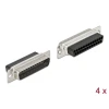 תקע D-Sub 25 pin בחיבור לחיצה סט 4 יח' בצבע אפור DELOCK | 66710