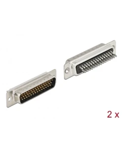 תקע D-Sub HD 44 pin בחיבור הלחמה סט 2 יח' בצבע אפור DELOCK | 66707