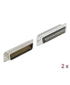 תקע D-Sub HD 50 pin בחיבור הלחמה סט 2 יח' בצבע אפור DELOCK | 66705