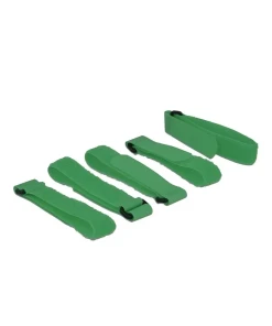 רצועות סקוטש דו צדדי עם לולאה אורך 300 מ"מ סט 5 יח' צבע ירוק DELOCK | 18706