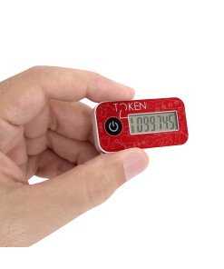 אסימון חומרה 10 יח' עם Hash SHA1 קלאסי TOTP בצבע אדום Token | c202X10