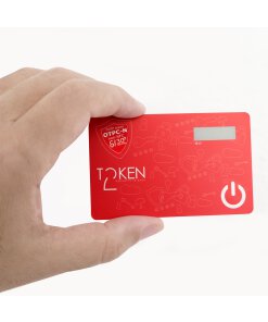 אסימון חומרה קלאסי TOTP כרטיס OTP Display בצבע אדום Token | OTPC-N1