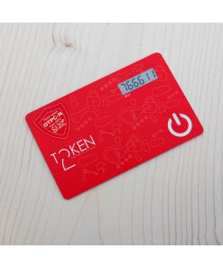 אסימון חומרה קלאסי TOTP כרטיס OTP Display בצבע אדום Token | OTPC-N1X5