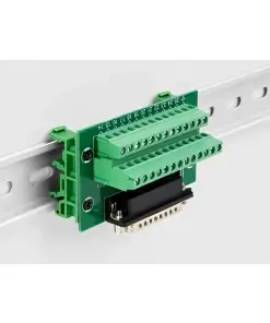 טרמינל בלוק DIN rail בחיבור הברגה לשקע D-Sub 25 pin צבע ירוק DELOCK | 66912