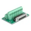 טרמינל בלוק DIN rail בחיבור הברגה לשקע D-Sub 25 pin צבע ירוק DELOCK | 66912