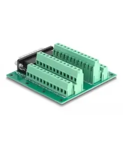 טרמינל בלוק DIN rail בחיבור הברגה לשקע D-Sub HD 44 pin צבע ירוק DELOCK | 66915