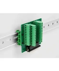 טרמינל בלוק DIN rail בחיבור הברגה לשקע D-Sub HD 44 pin צבע ירוק DELOCK | 66916