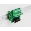 טרמינל בלוק DIN rail בחיבור הברגה לתקע D-Sub 15 pin צבע ירוק DELOCK | 66909