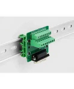 טרמינל בלוק DIN rail בחיבור הברגה לתקע D-Sub 15 pin צבע ירוק DELOCK | 66909