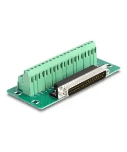 טרמינל בלוק DIN rail בחיבור הברגה לתקע D-Sub 37 pin צבע ירוק DELOCK | 66913