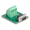 טרמינל בלוק DIN rail בחיבור הברגה לתקע D-Sub 9 pin צבע ירוק DELOCK | 66907