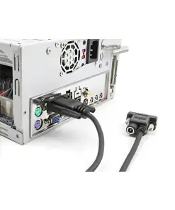 כבל סריאלי Serial D-Sub 9 RS-232 נ/נ עם חיבור חשמל בפין 9 צבע שחור DELOCK | 87835