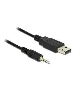 ממיר USB-A 2.0 זכר ל- PL 2.5 TTL 3.3 V בעל 3 מגעים זכר צ'יפ FTDI צבע שחור DELOCK | 83789