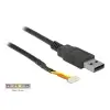 ממיר USB-A 2.0 זכר ל- TTL 3.3 V מחבר 6 פינים WR-WTB צ'יפ FTDI צבע שחור DELOCK 84957