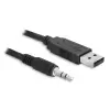 ממיר USB-A 2.0 זכר ל- TTL 3.3 V מחבר PL 3.5 בעל 3 מגעים צ'יפ FTDI צבע שחור DELOCK | 83114