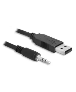 ממיר USB-A 2.0 זכר ל- TTL 3.3 V מחבר PL 3.5 בעל 3 מגעים צ'יפ FTDI צבע שחור DELOCK | 83114