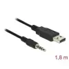 ממיר USB-A 2.0 זכר ל- TTL 5 V מחבר PL 3.5 בעל 4 מגעים צ'יפ FTDI צבע שחור DELOCK | 83778
