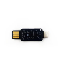 מפתח אבטחה FIDO2 U2F ו-TOTP עם מחברי NFC USB-A שחור Token | T2F2-Dual