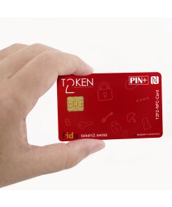 מפתח אבטחה FIDO2.1 U2F ו-TOTP עם תכונת מורכבות PIN שחור Token | T2F2-NFC-Card-PIN+