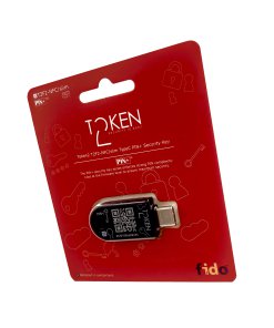 מפתח אבטחה FIDO2.1 U2F ו-TOTP עם תכונת מורכבות PIN שחור Token T2F2-PIN+Release2-TypeC