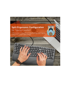 מקלדת חוטית ארגונומית מפוצלת עם 110 מקשים בצבע שחור Performance-X | X9ERGOKEY