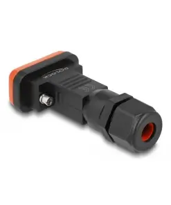 מתאם D-Sub 9 זכר להלחמה אטום נגד מים IP67 צבע שחור DELOCK | 87802
