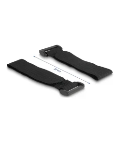 רפידות צמדן סקוטש עם דבק עצמי ורצועות סקוטש עם לולאה סט 10 יח' צבע שחור DELOCK | 19107