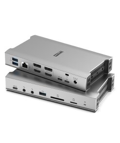 תחנת עגינה USB 10Gbps מרובה יציאות בצבע אפור ST-LAB | U-2630