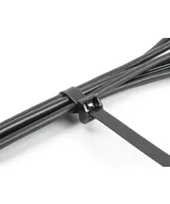 אזיקונים פלסטיק עמידים בחום עם לשונית מתכת וחוזק מתיחה עד 100 ק"ג צבע שחור סט 10 יח' DELOCK | 19727