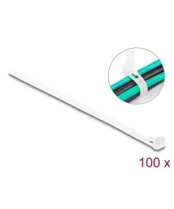 אזיקונים פלסטיק רב פעמיים ניתנים לפתיחה חוזרת צבע לבן סט 100 יח' DELOCK | 18644