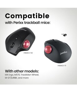 כדור גלגלת לעכבר ארגונומי בצבע אדום Perixx | PERIPRO-303GPK | Glossy Pink 1.34 Inch (34mm) Replacement Trackball