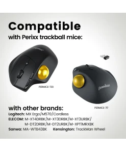 כדור גלגלת לעכבר ארגונומי בצבע זהב Perixx | PERIPRO-303GGO | Glossy Gold 1.34 Inch (34mm) Replacement Trackball