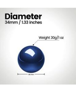 כדור גלגלת לעכבר ארגונומי בצבע כחול Perixx | PERIPRO-303-GBL | Glossy Blue Trackball 1.34 Inch (34mm) Replacement Trackball