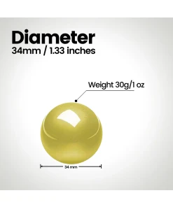 כדור גלגלת לעכבר ארגונומי בצבע צהוב Perixx | PERIPRO-303GYL | Glossy Yellow 1.34 Inch (34mm) Replacement Trackball