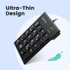 לוח מקשים בצבע שחור Perixx | PERIPAD-202C | Wired Numeric Scissor Type C Keypad with Hubs