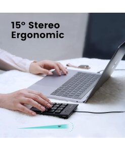 לוח מקשים בצבע שחור Perixx | PERIPAD-202C | Wired Numeric Scissor Type C Keypad with Hubs