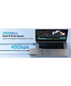 מארז חיצוני Thunderbolt™ 4 40Gbps עבור כונן M.2 PCIe NVMe SSD בצבע אפור ACASIS | TBU401