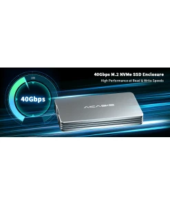 מארז חיצוני Thunderbolt™ 4 40Gbps עבור כונן M.2 PCIe NVMe SSD בצבע אפור ACASIS | TBU401