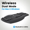 מקלדת אלחוטית ארגונומית בצבע שחור Perixx | PERIBOARD-612-W | Wireless Dual Mode Ergonomic Black US KB