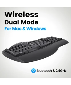 מקלדת אלחוטית ארגונומית בצבע שחור Perixx | PERIBOARD-612-W | Wireless Dual Mode Ergonomic Black US KB