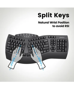 מקלדת אלחוטית ארגונומית בצבע שחור Perixx | PERIBOARD-612-W | Wireless Dual Mode Ergonomic Black US KB