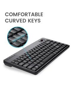 מקלדת אלחוטית ארגונומית בצבע שחור Perixx | PERIBOARD-706 | Wireless 2.4GHz Mini 75% Trackball Keyboard 1000 DPI Optical Trackball