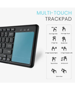 מקלדת אלחוטית ארגונומית בצבע שחור Perixx | PERIBOARD-716 | Wireless Touchpad Keyboard