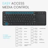מקלדת אלחוטית ארגונומית בצבע שחור Perixx | PERIBOARD-716 | Wireless Touchpad Keyboard