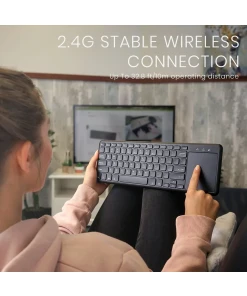 מקלדת אלחוטית ארגונומית בצבע שחור Perixx | PERIBOARD-716 | Wireless Touchpad Keyboard